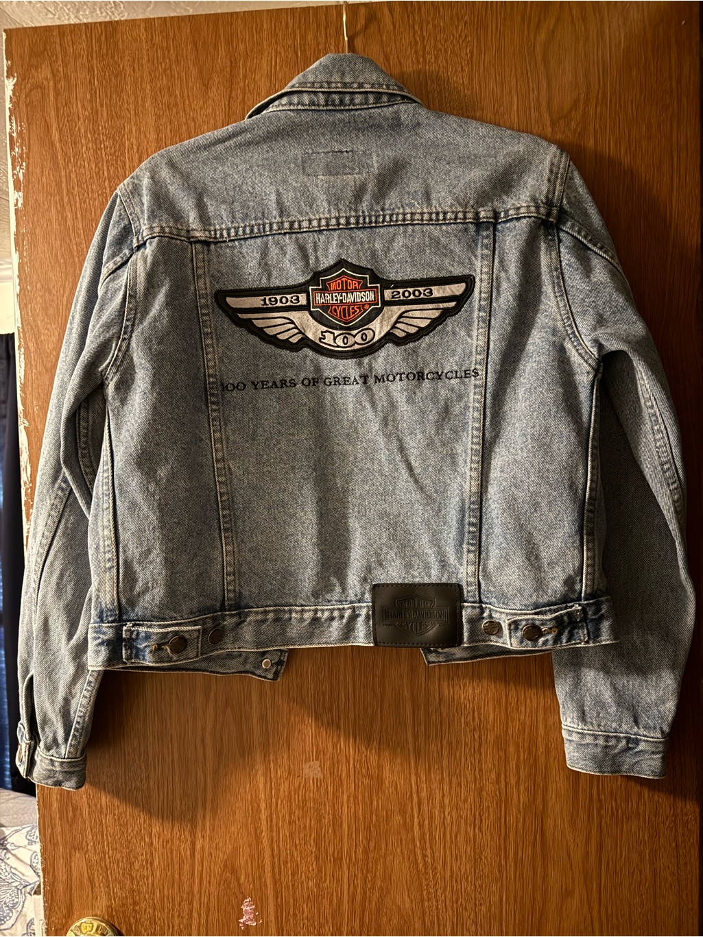 Vintage 2003 Harley-Davidson 100th Anniversary Denim Jacket Sz Small